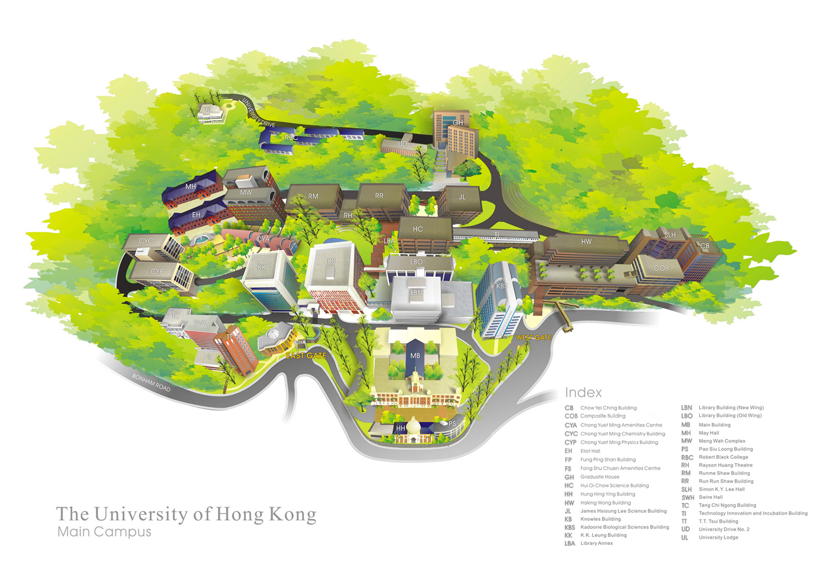 地图及设施 香港大学